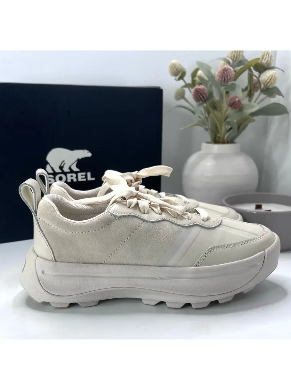 Sorel Ona 503 Everyday Low Sneaker Sea Salt Cholk Women's 6.5